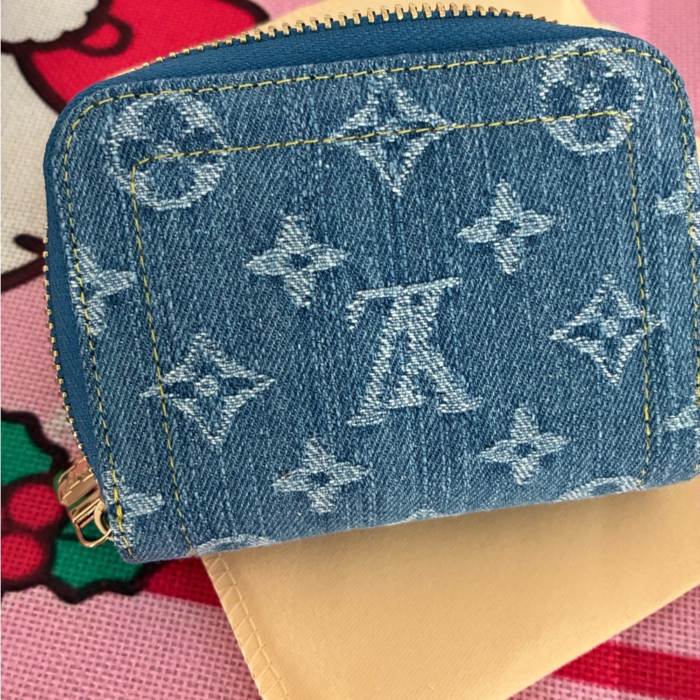 Blue Denim zipper Wallet